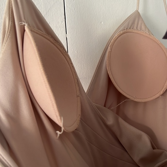 BHLDN Anthropologie Freya Satin Charmeuse Dress In Champagne - Picture 7 of 9